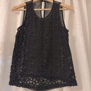 Topshop sheer black top